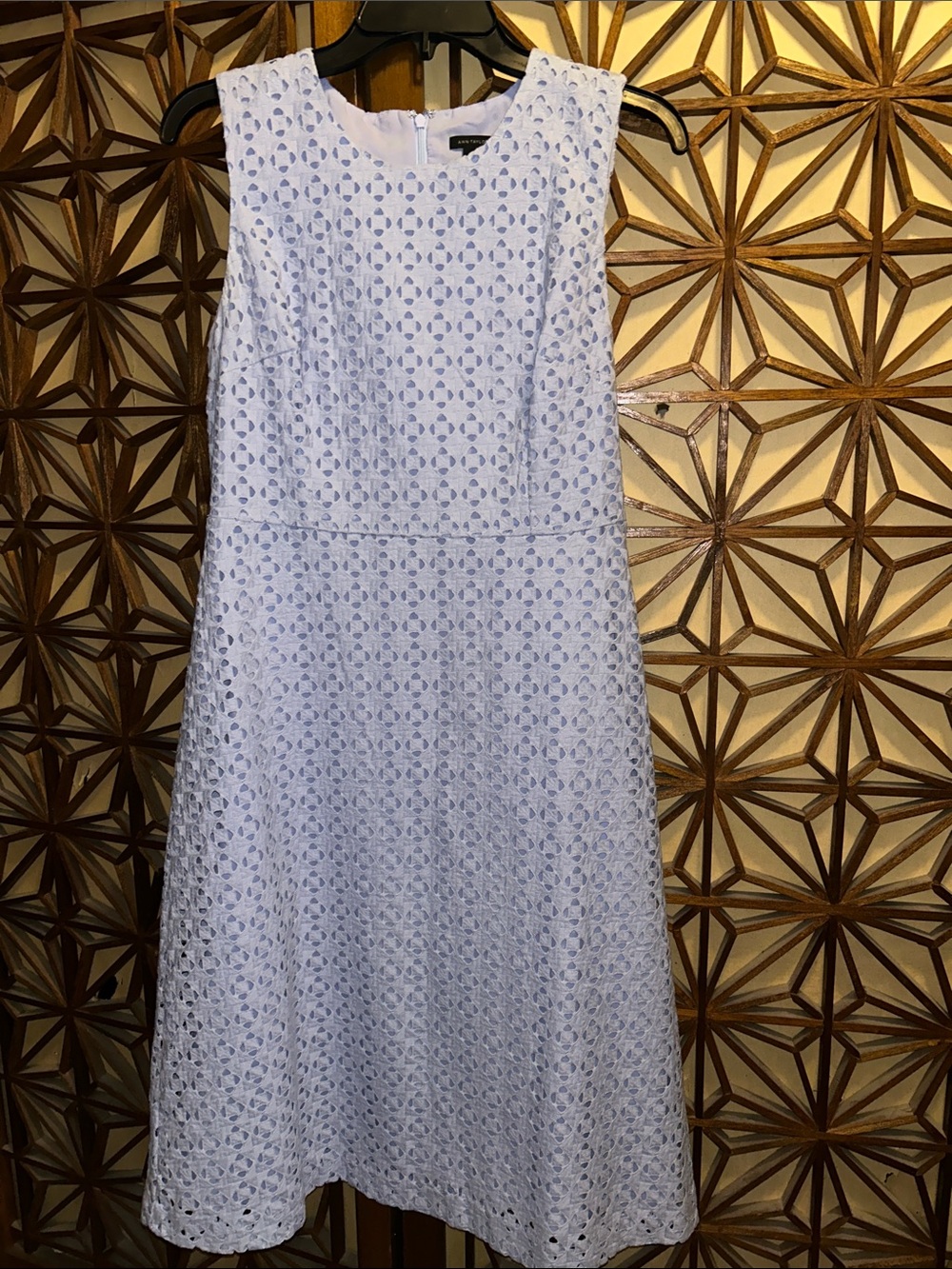 Ann Taylor Lavender Eyelet Midi Dress size 4